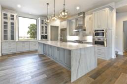 Award winning kitchen design with waterfall island